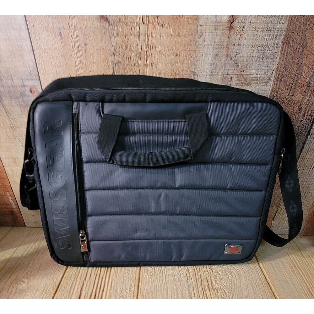 Swiss Gear By Wenger Laptop Shoulder Strap Messenger Bag Black 17.5 x 13.5 Inch,